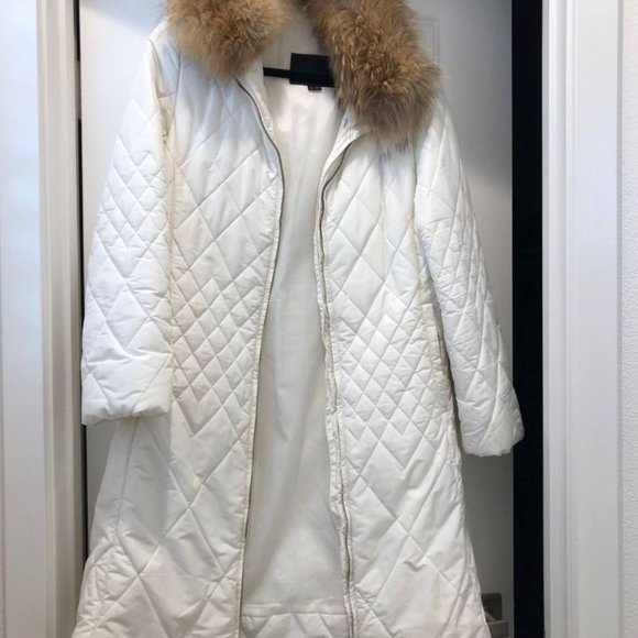 Kenneth Cole Long White Puffer Jacket - Picture 5 of 5